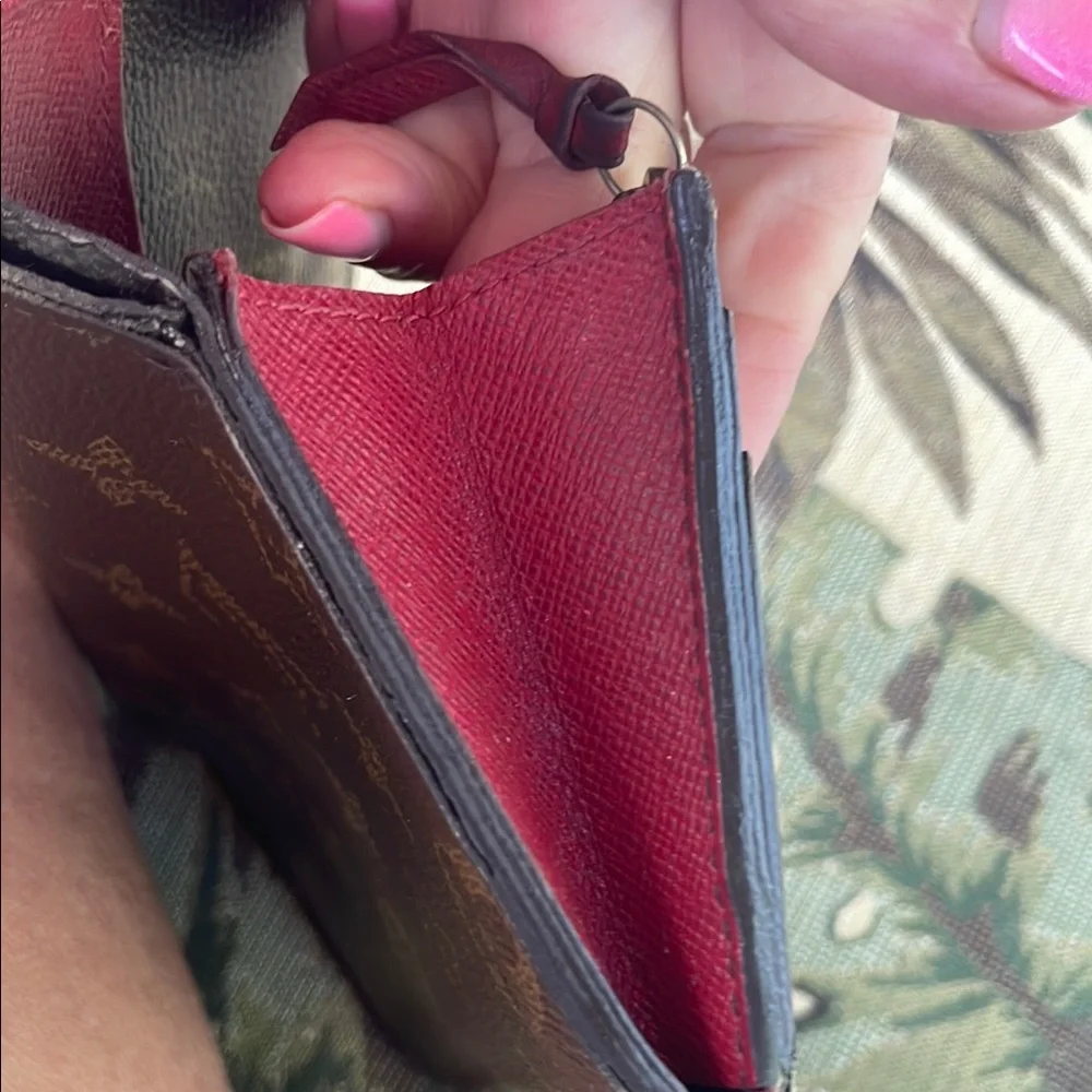 Louis Vuitton Brown Monogram with red interior Sarah wallet